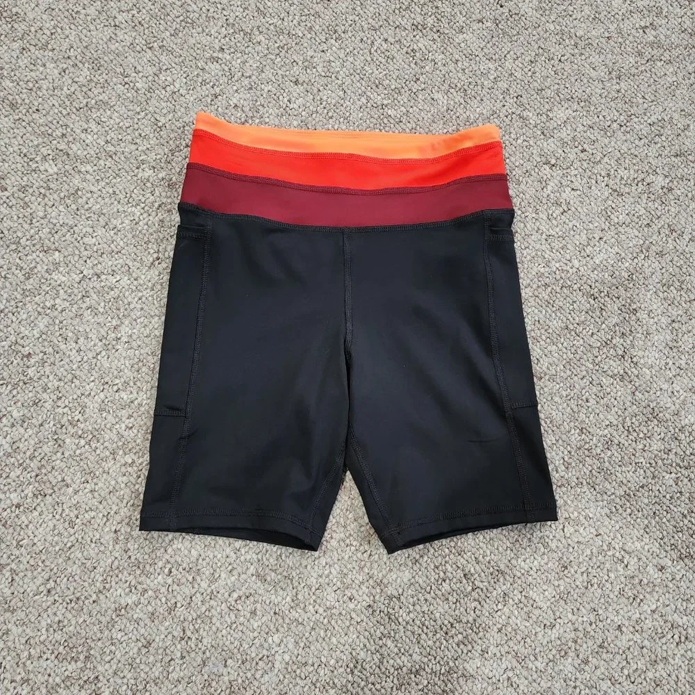 NWT Love & Sports Women's Bike Shorts with Striped Waistband